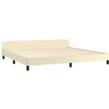  Posteljni okvir z vzglavjem krem 200x200 cm umetno usnje, (20902994) | Shoptok.si