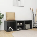  Klupa za spremanje obuće sjajna siva 105x35x35 cm od iverice