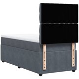 Box spring krevet s madracem tamnosivi 90x200 cm baršunasti | shoptok.hr