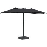  Vrtni dežnik Črna 385 x 209 x 244 cm blago | Shoptok.si