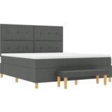Box Spring Krevet s madracem i klupom Tamno siva 180x200 cm | shoptok.hr