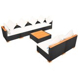  7-dijelna vrtna garnitura od poliratana s jastucima crna | shoptok.hr