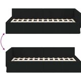 vidaXL Kotna postelja Črna 80 x 200 cm Tkanina in oblikovan les | Shoptok.si