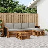  Set vanjskih sofa 6 kom. Prirodna i svjetlosiva | shoptok.hr
