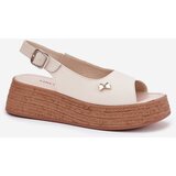 VINCEZA Womens Leather Wedge Sandals | Shoptok.si