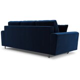 Cosmopolitan Design Modra žametna raztegljiva sedežna garnitura s prostorom za shranjevanje 235 cm Kyoto – | Shoptok.si