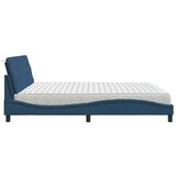 vidaXL Postelja z vzmetnico modra 200x200 cm blago, (22062519) | Shoptok.si