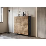 Livetastic Visoka Komoda Phuket 120, Črna, Barva Hrasta | Shoptok.si