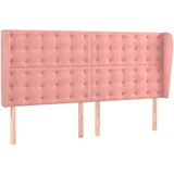 Uzglavlje s ušima ružičasto 163x23x118/128 cm baršunasto | shoptok.hr