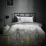 Catherine Lansfield Siva dječja posteljina sa svjetlećim efektom za krevet za jednu osobu od mikropliša 135x200 cm Halloween Skeleton – | shoptok.hr