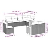  8-dijelni set vrtnih sofa od poliratana s jastucima crni Crna 62 x 62 x 69 cm | Shoptok.si