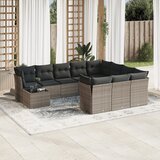 vidaXL 11-dijelni set vrtnih sofa od poliratana s jastucima sivi Cijene