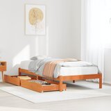 vidaXL Posteljni okvir brez vzmetnice voščeno rjav 90x190 cm borovina Cene