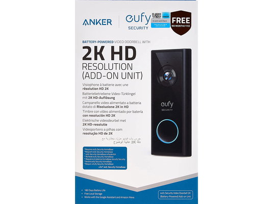 Anker eufy Battery Doorbell 2K Add-on pametno zvono na vratima | shoptok.hr