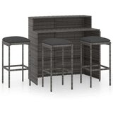  4-dijelni vrtni barski set s jastucima sivi | shoptok.hr