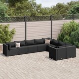 vidaXL 9-dijelni set vrtnih sofa s jastucima crni od poliratana | shoptok.hr