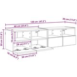 vidaXL TV stene 2 pcs Star les 60 x 30 x 30 cm Konstruiran les | Shoptok.si
