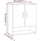  stenska omarica betonsko siva 60x31x70 cm konstruiran les, (20716421) | Shoptok.si