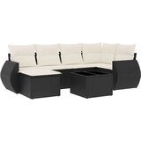 vidaXL 7-dijelni set vrtnih sofa od poliratana s jastucima crni | shoptok.hr