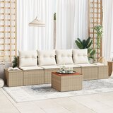 vidaXL set od 5 vrtnih sofa s jastučićima Bež poli ratan akacija | shoptok.hr