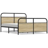 Maison Chic Kovinski Posteljni okvir - Dvoposteljna postelja - Zakonska postelja brez vzmetnice sonoma hrast 160x200 cm, (21694562) | Shoptok.si