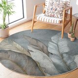Mila Home zelena/siva pralna okrogla preproga ø 150 cm dusty leaves – | Shoptok.si