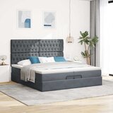  Okvir kreveta s madracima tamnosivi 200x200cm baršunasti | shoptok.hr