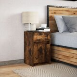  Noćni ormarić s LED svjetlima boja dimljenog hrasta | shoptok.hr