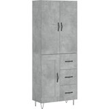 Maison Chic Visoka Komoda - Predalnik betonsko siva 69,5x34x180 cm inženirski les, (21721927) | Shoptok.si