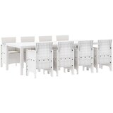  vrtni set za malico 9-delni Bela PE ratan Ergonomsko, (22067830) | Shoptok.si