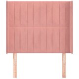  Vzglavje z ušesi roza 93x16x118/128 cm žamet | Shoptok.si