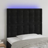  LED uzglavlje crno 80x5x118/128 cm baršunasto | shoptok.hr