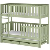 Molarem Home Drveni dječji krevet na kat Lea s tri kreveta i ladicom - olive - 160x80 cm - Bez madraca | shoptok.hr