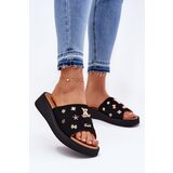 VINCEZA Ladies Suede Slippers With Clips Black 66741 | Shoptok.si