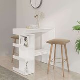 vidaXL Barska miza s policami bela 100x50x101,5 cm iverna plošča | Shoptok.si