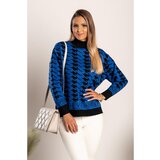 Fenzy Pulover Sa Pepita Uzorkom Sanga, Crno-Plavi | shoptok.hr