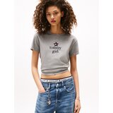 Tommy Jeans Majica pegasto siva / črna | Shoptok.si