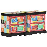  Noćni ormar 2 pcs Šareni 40 x 35 x 45 cm Čvrsto drvo manga | Eponuda.ba