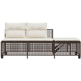  3-dijelni set kutne vrtnih sofa s jastucima smeđi od poliratana | shoptok.hr