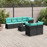 vidaXL 8-dijelni set vrtnih sofa od poliratana s jastucima crni | shoptok.hr