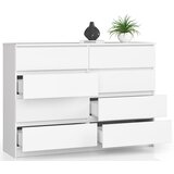 AKORD Komoda, 8 Predalov, Bela, (5000332186) | Shoptok.si