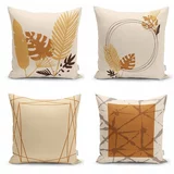 Minimalist Cushion Covers set od 4 jastučnice Minimalističke navlake za jastuke pastelne boje Leaves, 45 x 45 cm