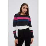 Moodo Striped sweater with metal thread Cene