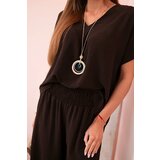 Kesi Włoski Set with necklace blouse + pants brown | Shoptok.si