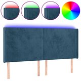  LED uzglavlje tamnoplavo 163x16x118/128 cm baršunasto | shoptok.hr
