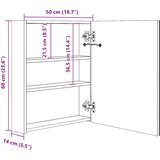  LED kupaonski ormarić s ogledalom sjajni sivi 50 x 14 x 60 cm | shoptok.hr