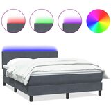  s oprugama i madracem LED tamnosivi 160x210 cm baršunasti | shoptok.hr