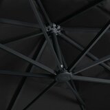 In Konzolni suncobran LED s aluminijskim stupom 400 x 300 cm crni | shoptok.hr