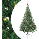 vidaXL Umjetna preddekorirana božićna jelka Zelena 180 cm PVC | Shoptok.si