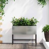  Povišeni Vrtni Planter Srebrno 60 x 26 x 45 cm Cinkani čelik | shoptok.hr